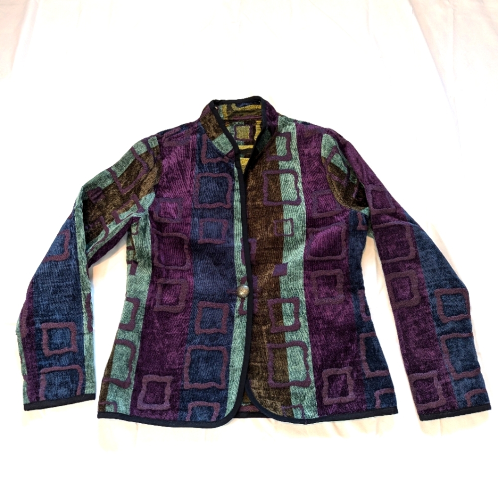 Vintage Size Small REVERSIBLE Blazer with fun patterns on both sides